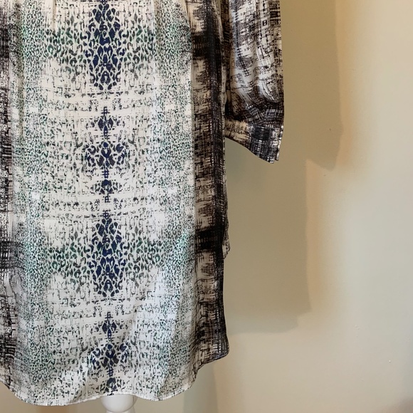 Theyskens' Theory | Dress in Gray White Multicolor Silk High-low Hem - Picture 6 of 11